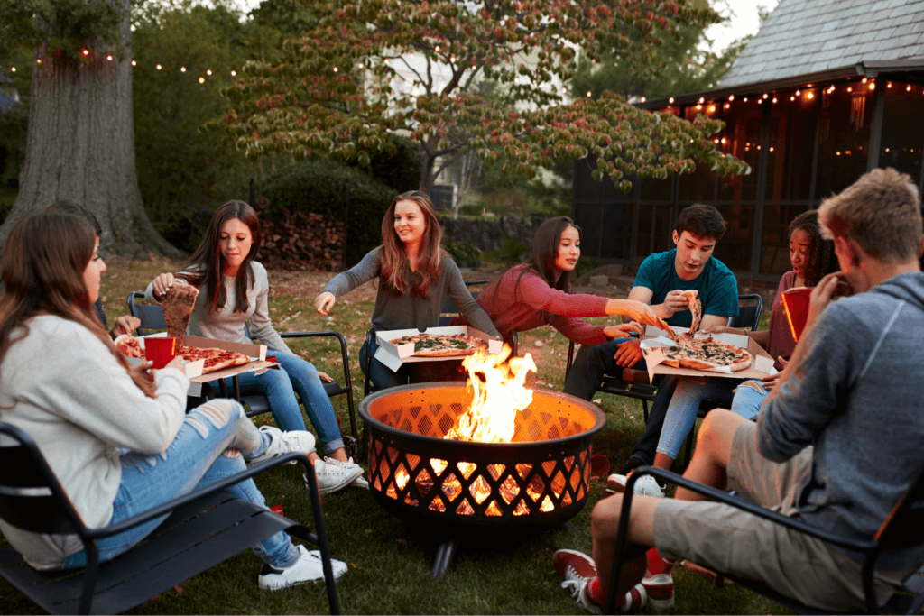 people having an outdoor party