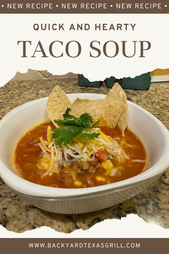 Quick and Hearty Taco Soup Pinterest Pin