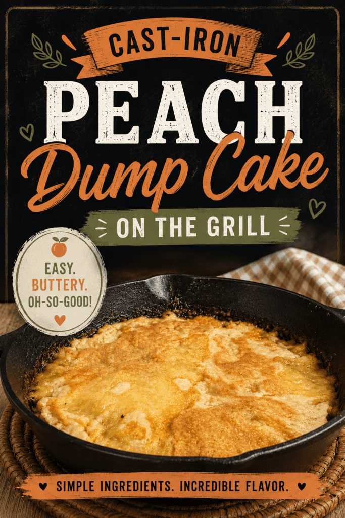 peach dump cake pin for pinterest