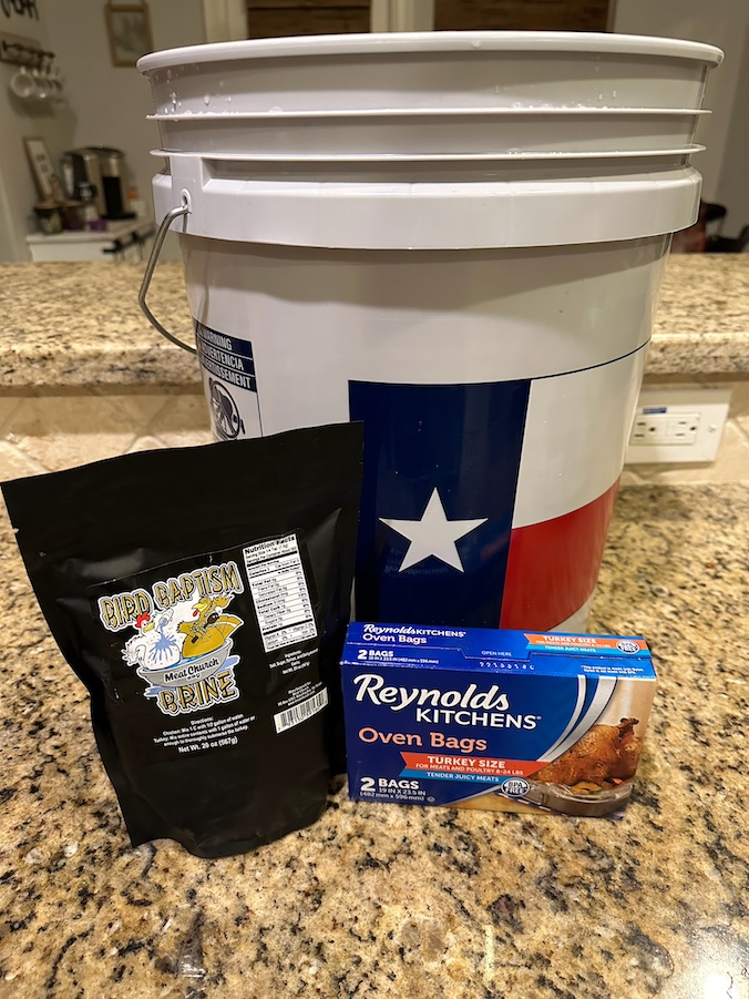 Ingredients for brining The Perfect Smoked Turkey by Backyard Texas Grill