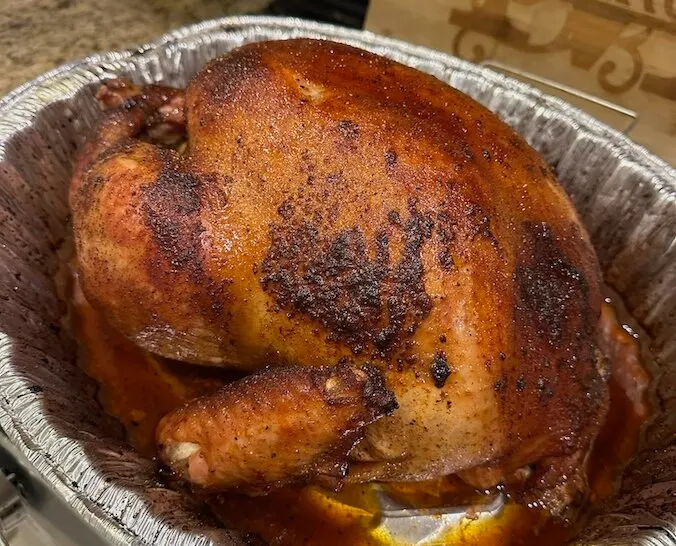 Fully cooked perfect smoked turkey