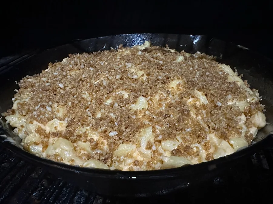 Smoked Mac and Cheese with Panko from Backyard Texas Grill