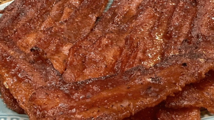 Smoked candied bacon by Backyard Texas Grill