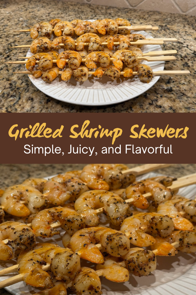 grilled shrimp skewers pin for pinterest