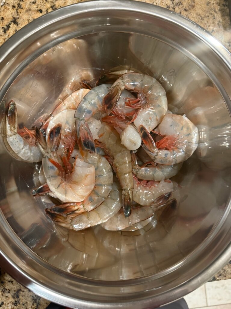 raw shrimp in bowl