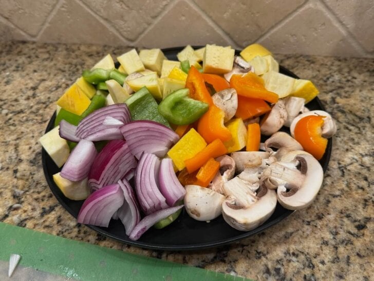 chopped veggies on plate