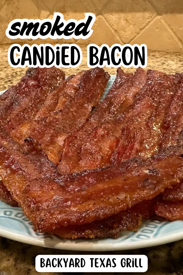 Smoked Candied Bacon (pin for Pinterest)