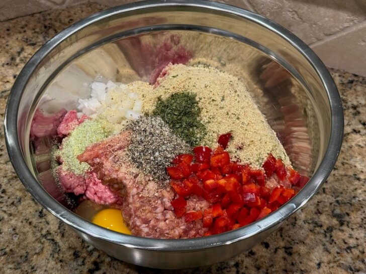 meatloaf ingredients in bowl