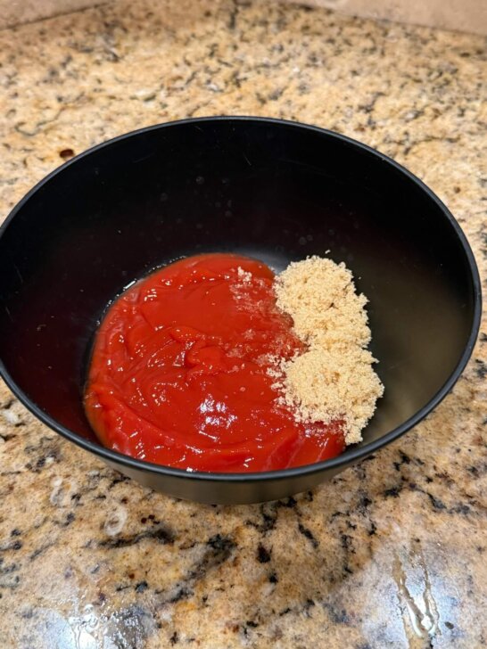 ketcup and brown sugar in bowl