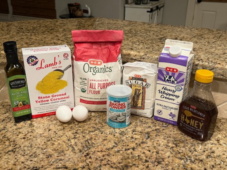 cornbread ingredients on countertop