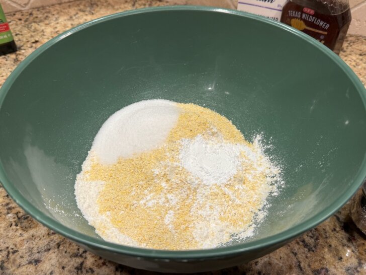 dry ingredients for homemade cornbread