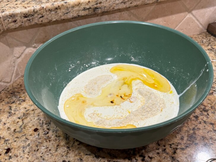 cornbread ingredients in bowl