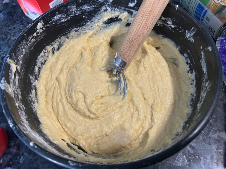 Jalapeno Cheddar Skillet Cornbread batter