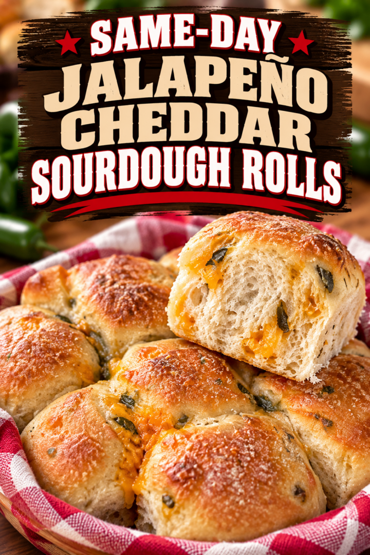 same day jalapeno cheddar sourdough rolls