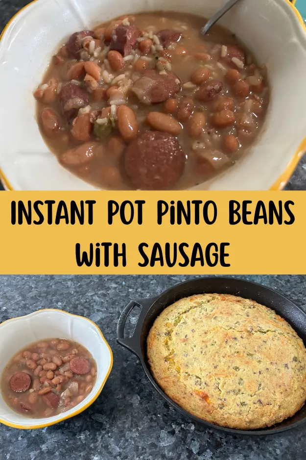 Instant Pot Pinto Beans with Sausage pin for pinterest