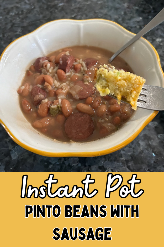 Instant Pot Pinto Beans with Sausage pin for pinterest