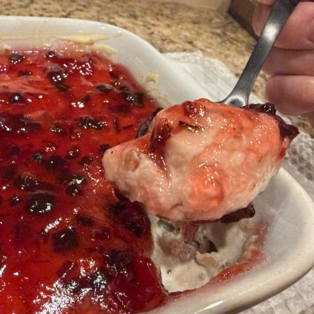 Smoked Cream Cheese with Bacon and Hot Pepper Cranberry Jelly