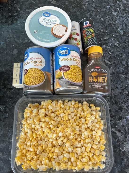 Slow Cooker Honey Cream Corn ingredients