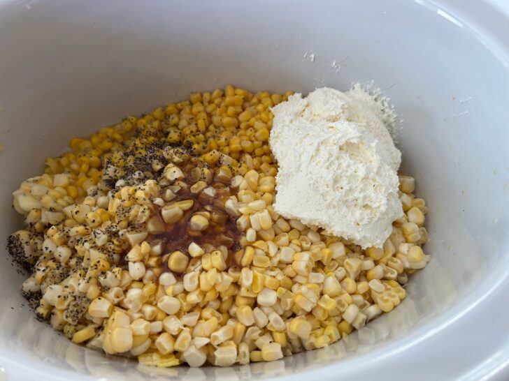 Slow Cooker Honey Cream Corn in crock pot