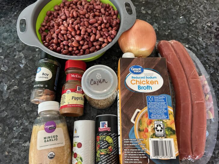 ingredients for red beans and rice