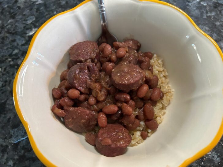 red beans and rice in bowl