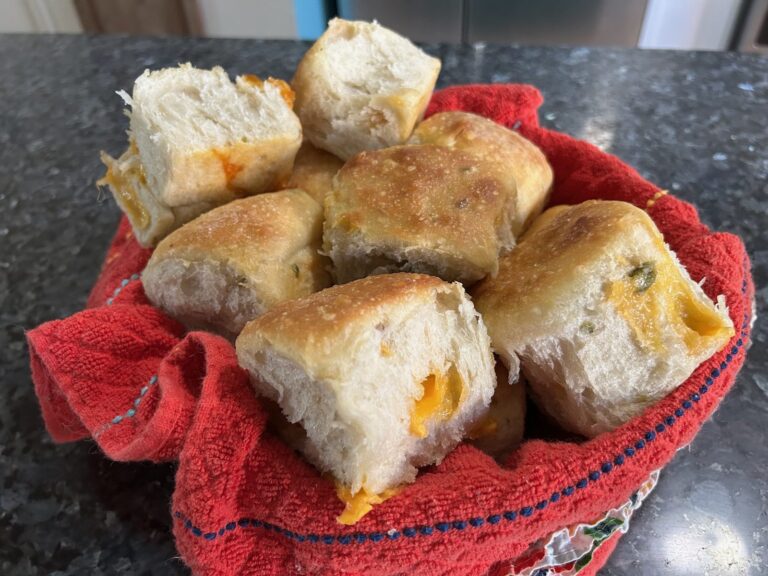 Same-Day Jalapeño Cheddar Sourdough Rolls