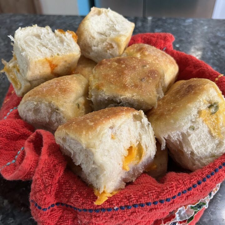 Same-Day Jalapeño Cheddar Sourdough Rolls