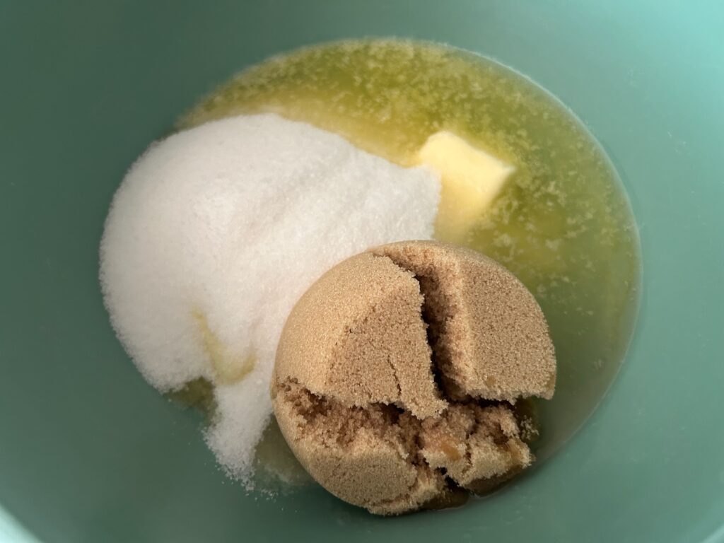 Texas sheet cake ingredients in bowl