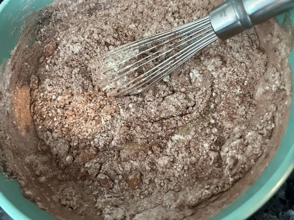 texas sheet cake batter, chocolate added