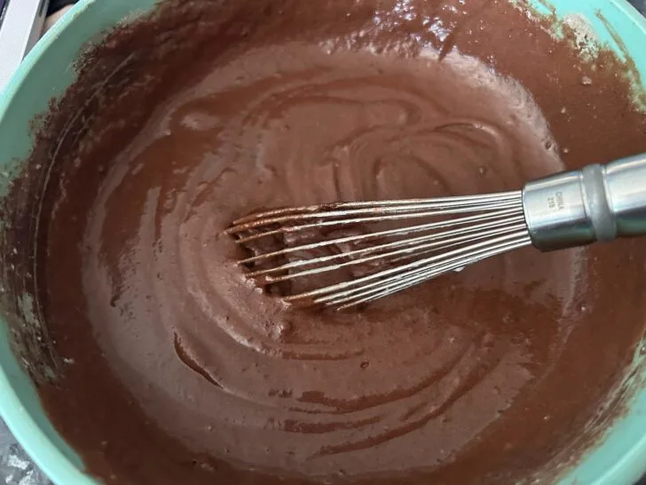 texas sheet cake batter, chocolate added