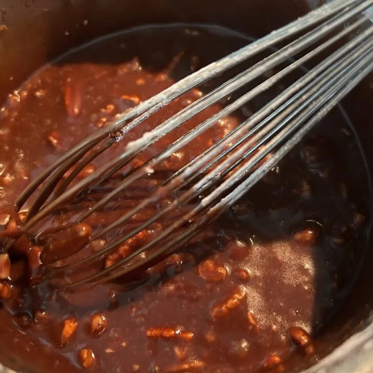 texas sheet cake icing in bowl