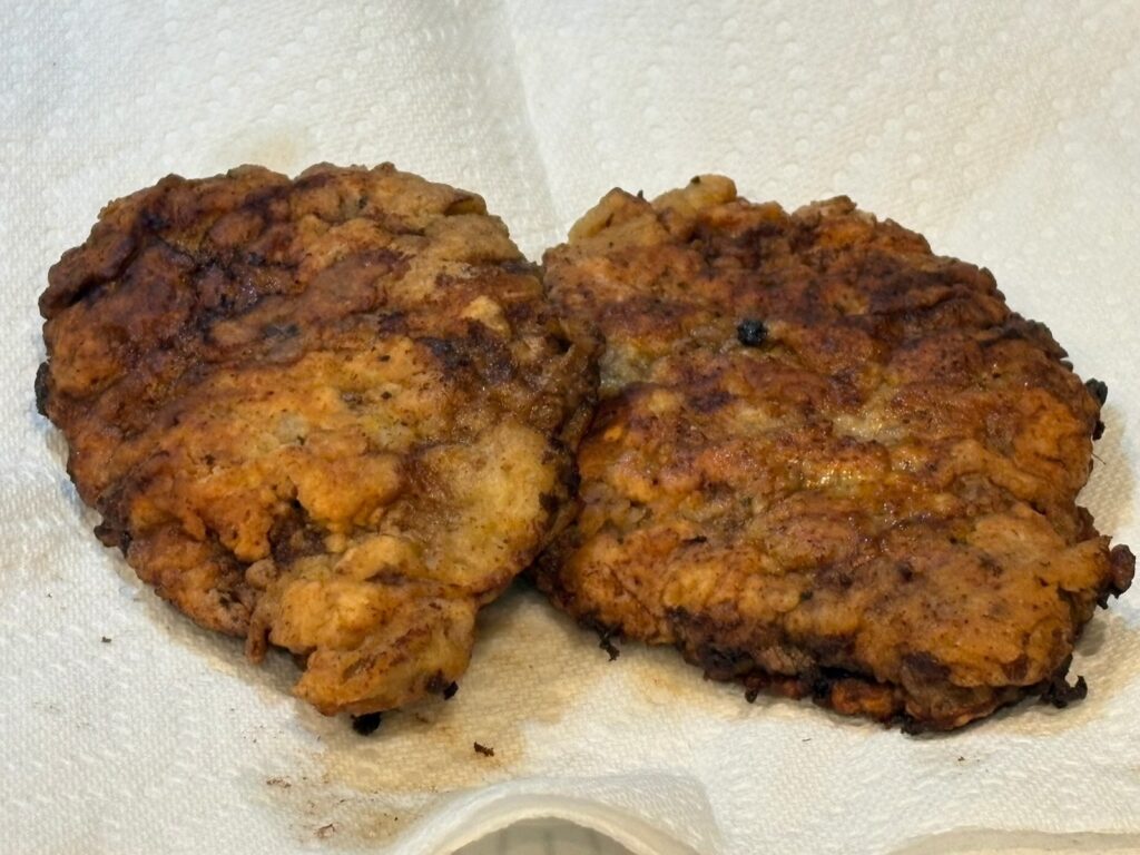 chicken fried steak with no gravy on napkins