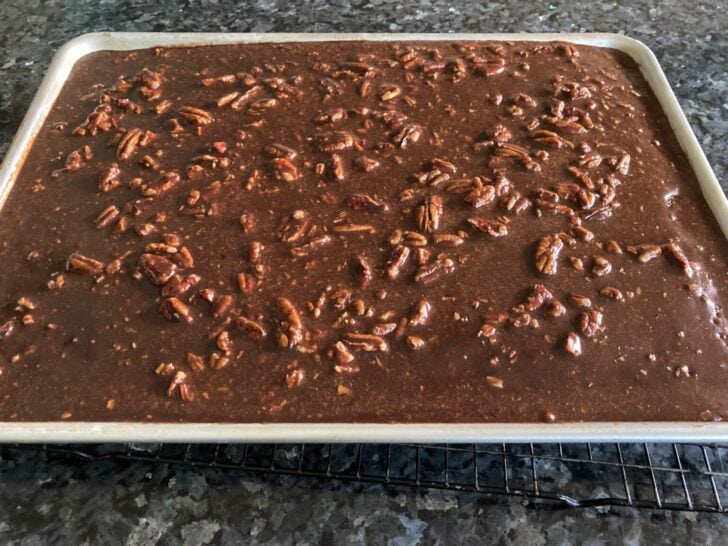 Texas sheet cake from our friends at Out of the Box Baking