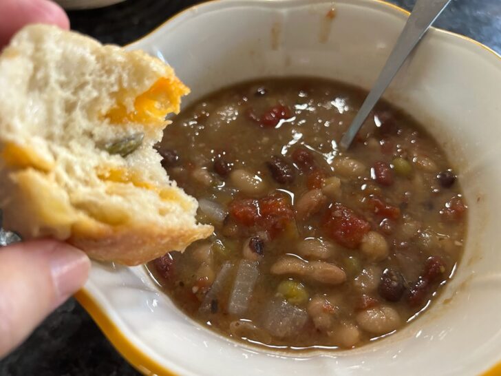 16 bean soup with homemade bread