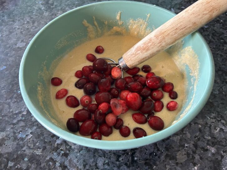 cornbread batter with cranberries