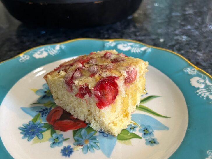 slice of cranberry cornbread