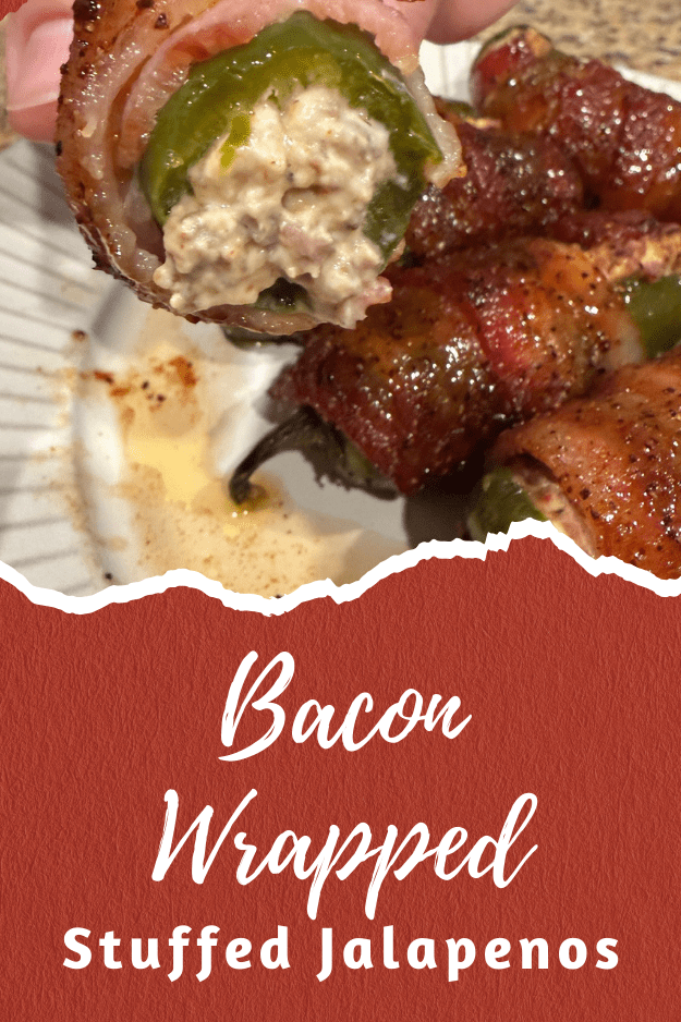 bacon wrapped stuffed jalapenos pin for pinterest