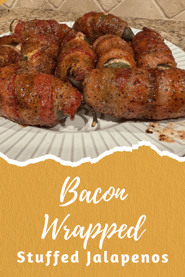 bacon wrapped stuffed jalapenos pin for pinterest