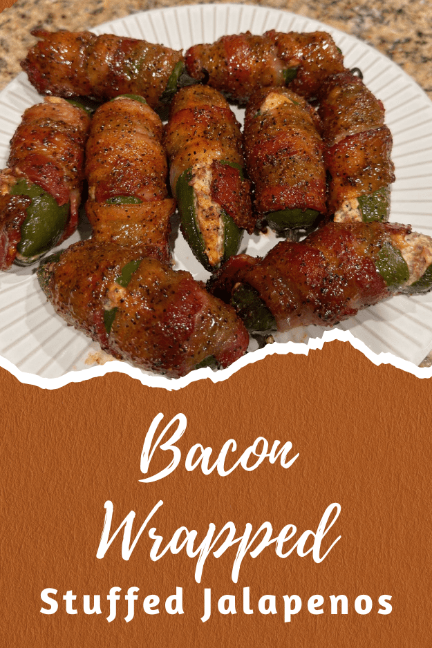bacon wrapped stuffed jalapenos pin for pinterest