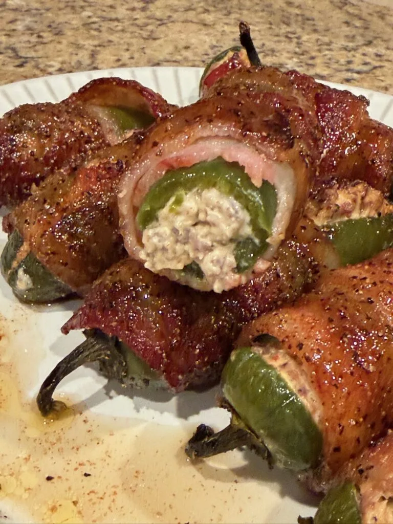bacon wrapped stuffed jalapenos