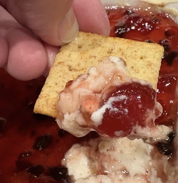 smoked cream cheese with cranberry hot pepper jelly