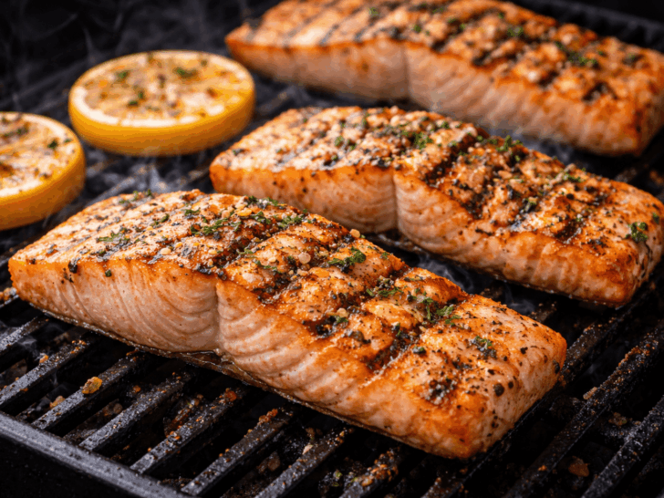 smoked salmon on the grill