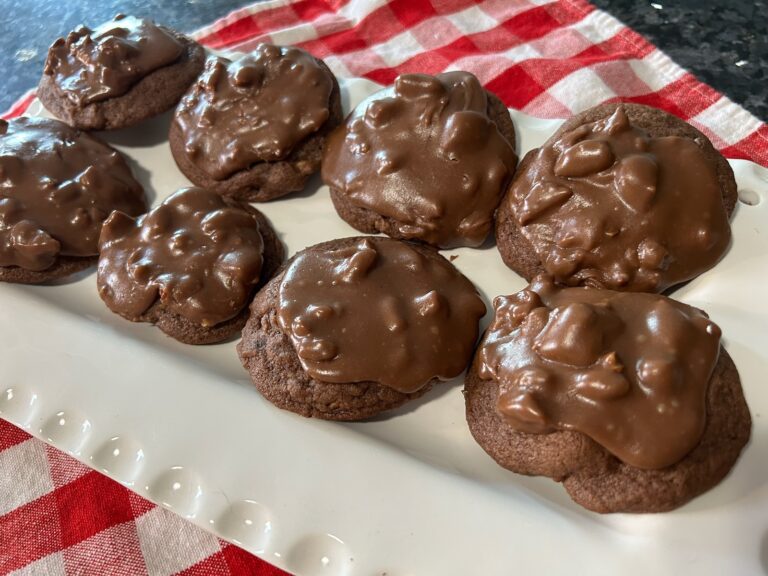 Texas Sheet Cake Cookies with Fudge Pecan Icing