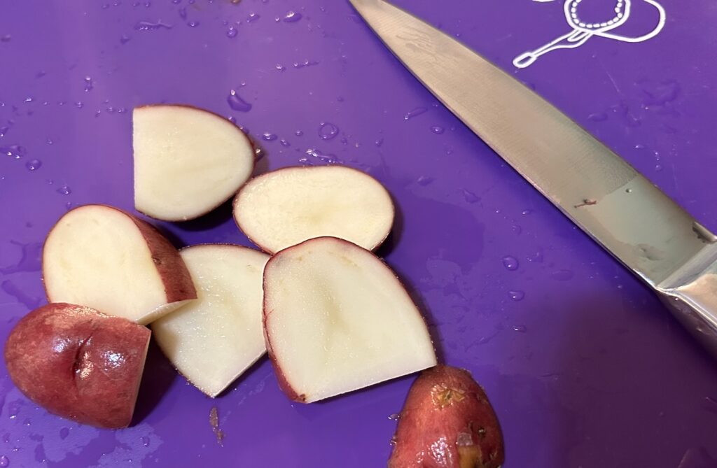 sliced red potatoes