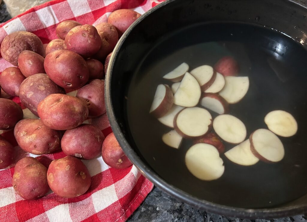 sliced red potatoes
