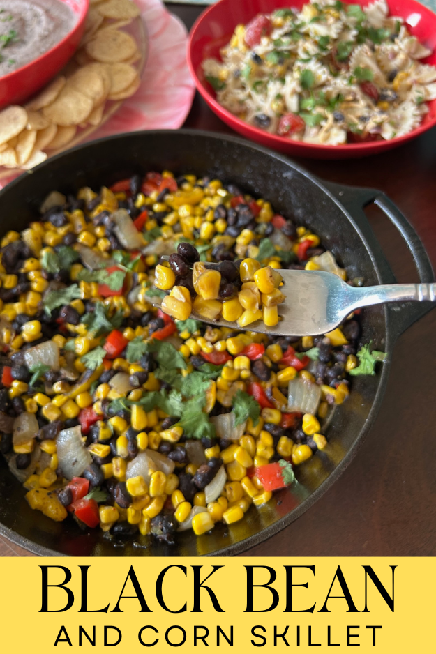 Cast Iron Black Bean and Corn Skillet pin for pinterest