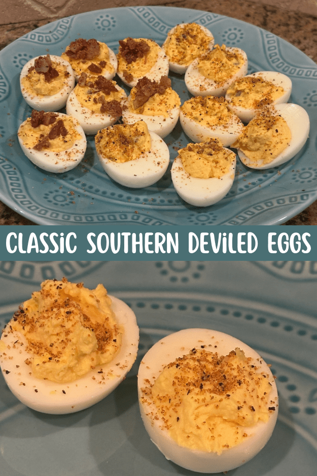 classic southern deviled eggs pin for pinterest