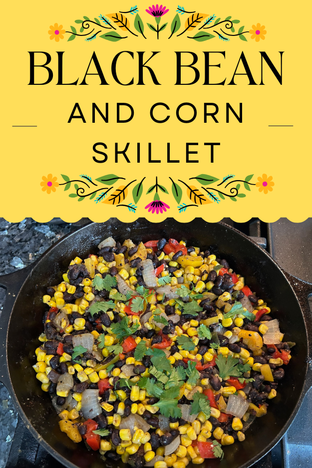 Cast Iron Black Bean and Corn Skillet for Pinterest