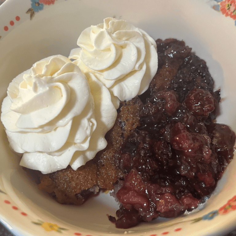 Easy Cast Iron Skillet Cobbler with Frozen Fruit