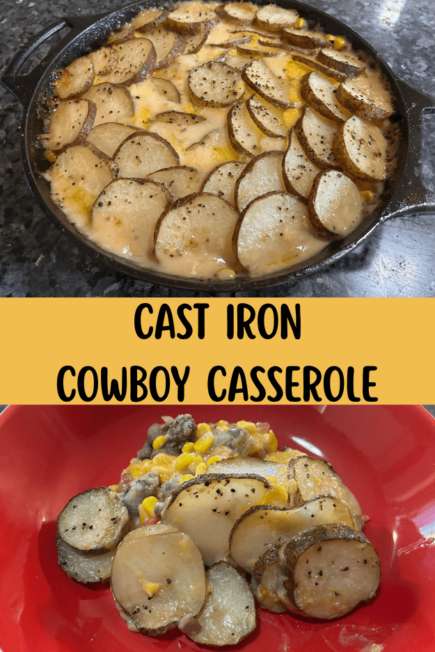 cast iron cowboy casserole pin for pinterest